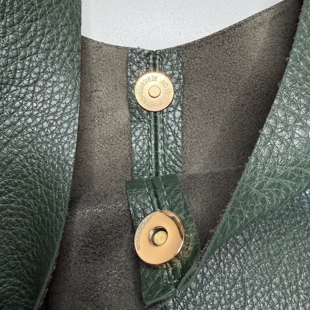 ANTHROPOLOGIE The Love Knot Sloucy Hobo Bag Forest Green Pebbled Knotted Strap - Picture 5 of 10